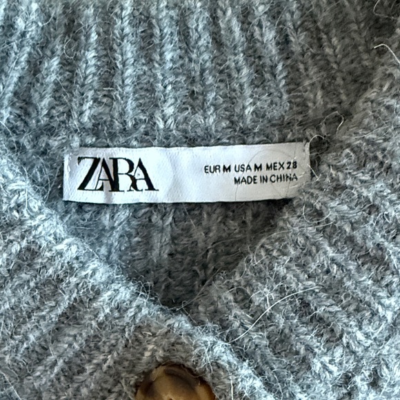 Viral Zara Gray Knit Cardigan with Button Detail - Picture 2 of 4
